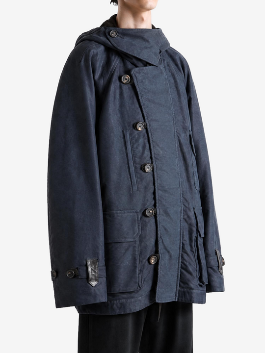 Navy jacket, front view