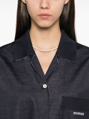 MIU MIU - Women Raw Hem Camp Collar Shirt