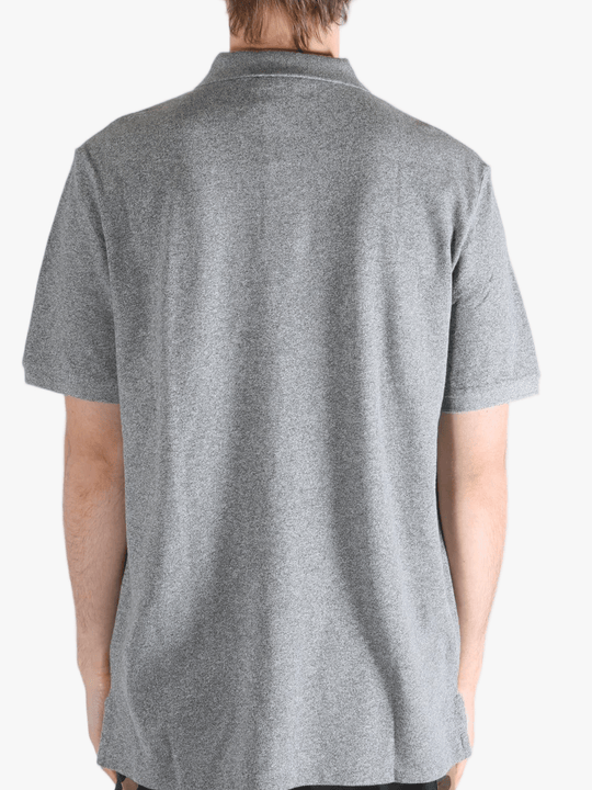 Grey t-shirt worn by a person, showing the t-shirt's fit