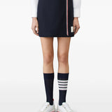 Navy skirt, full body view