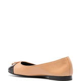 Tan shoes, back view