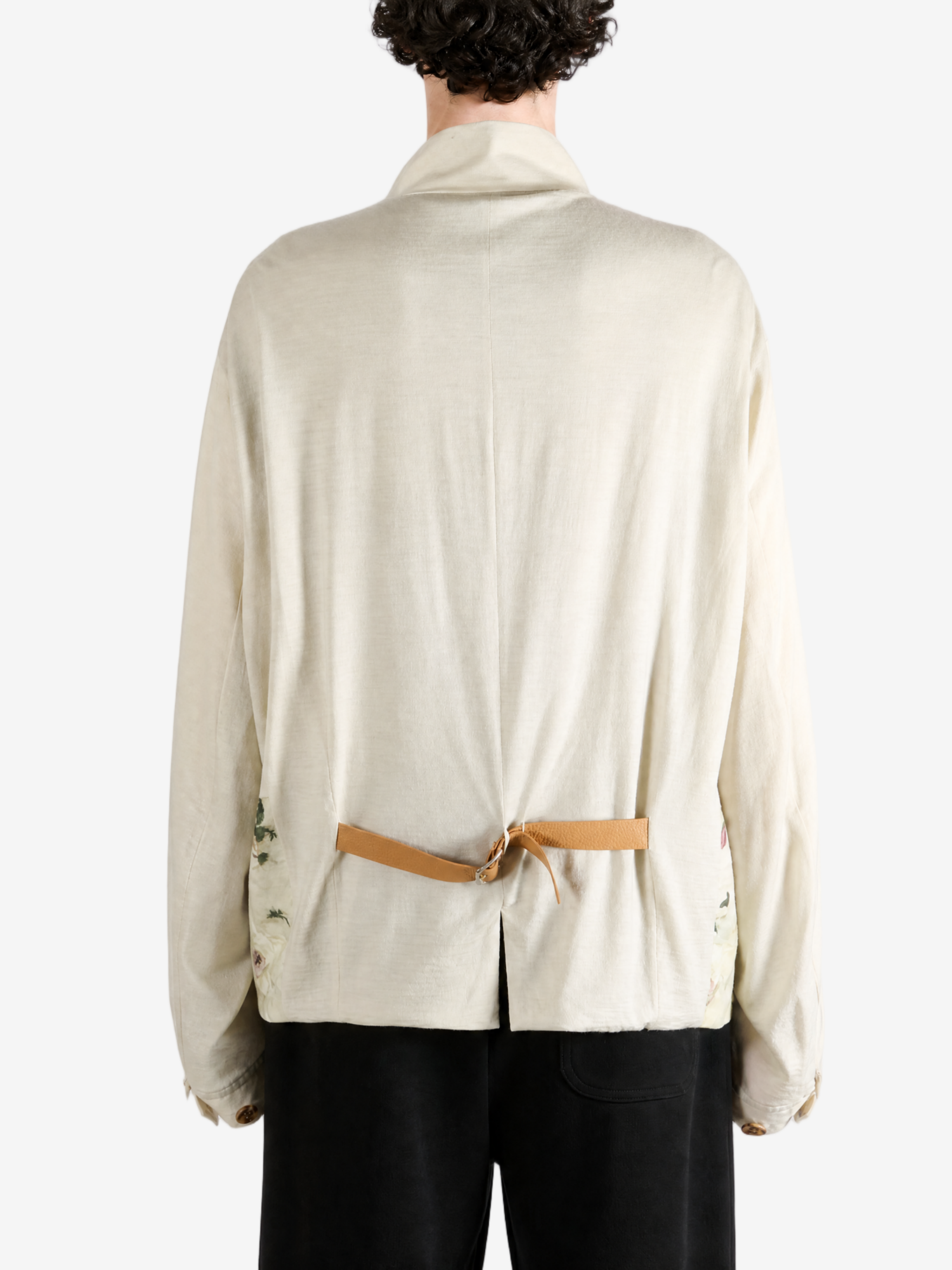 Tan jacket, full body view