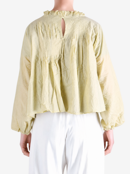 Tan shirt, full body view