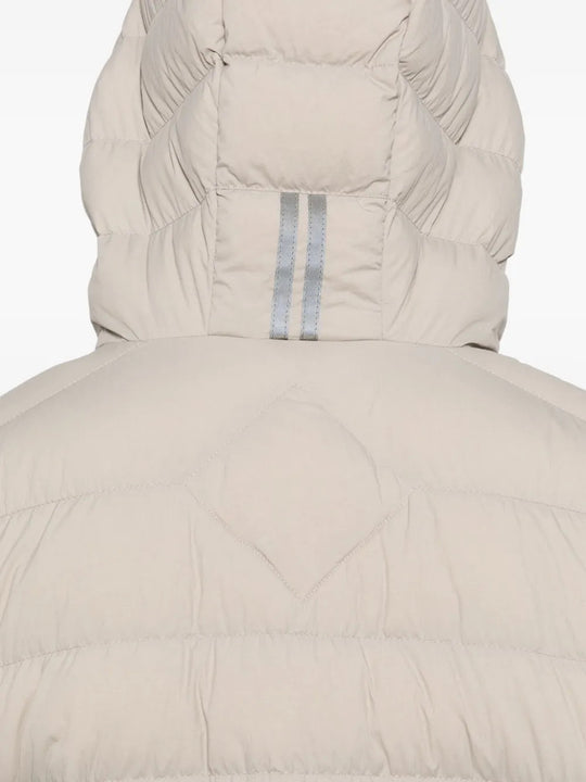 Tan hoodie, back view