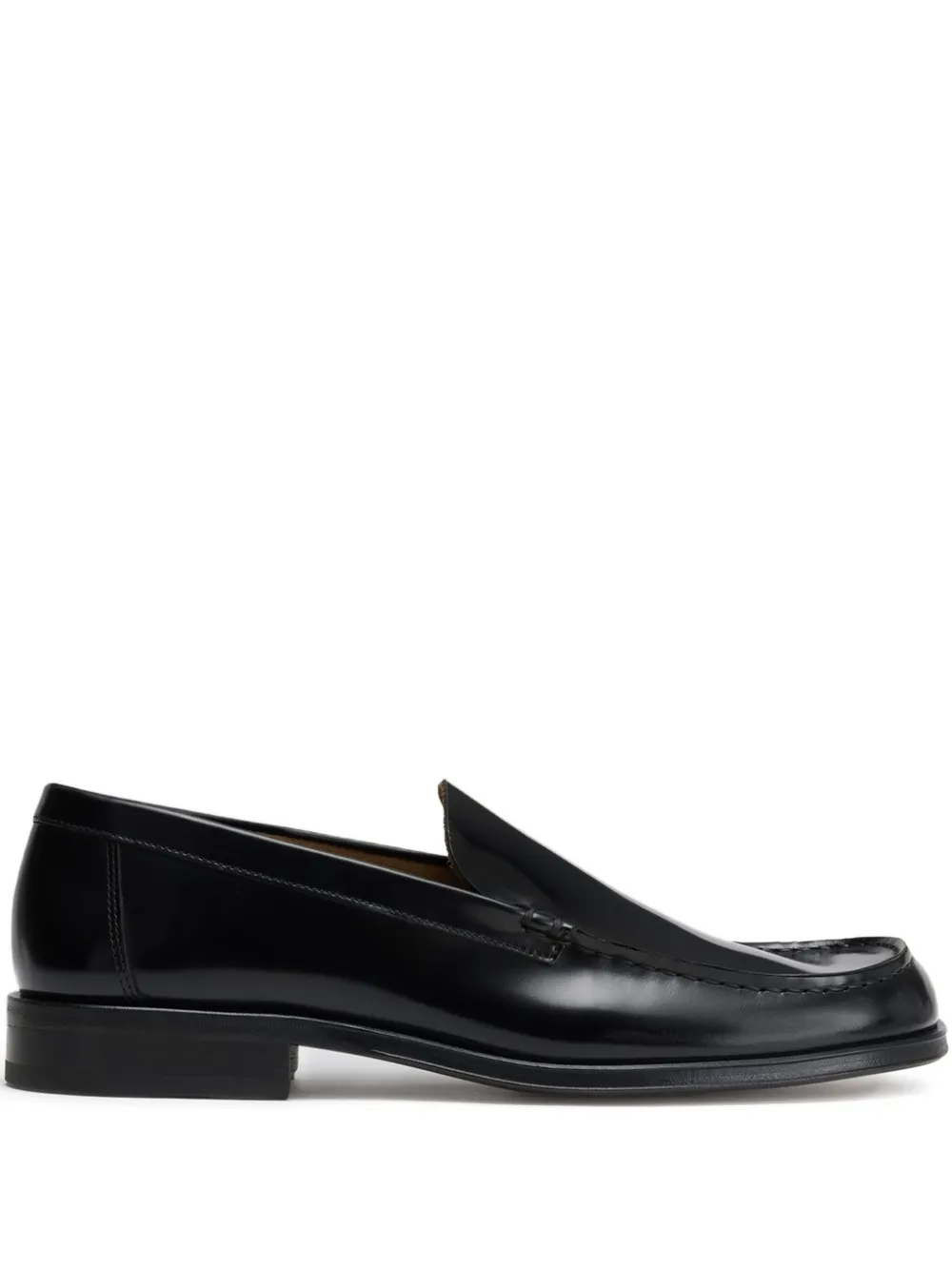 black loafers-mules,front view