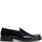 black loafers-mules,front view