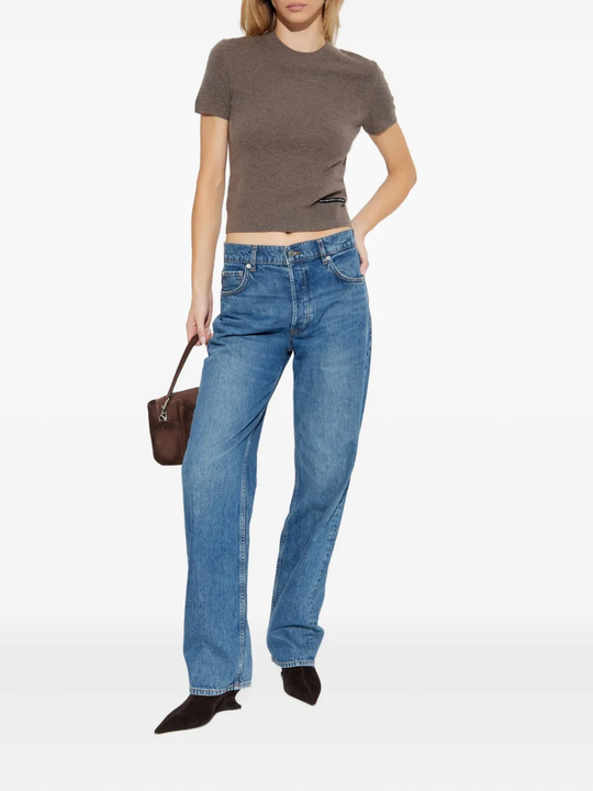 brown t-shirts, full body view