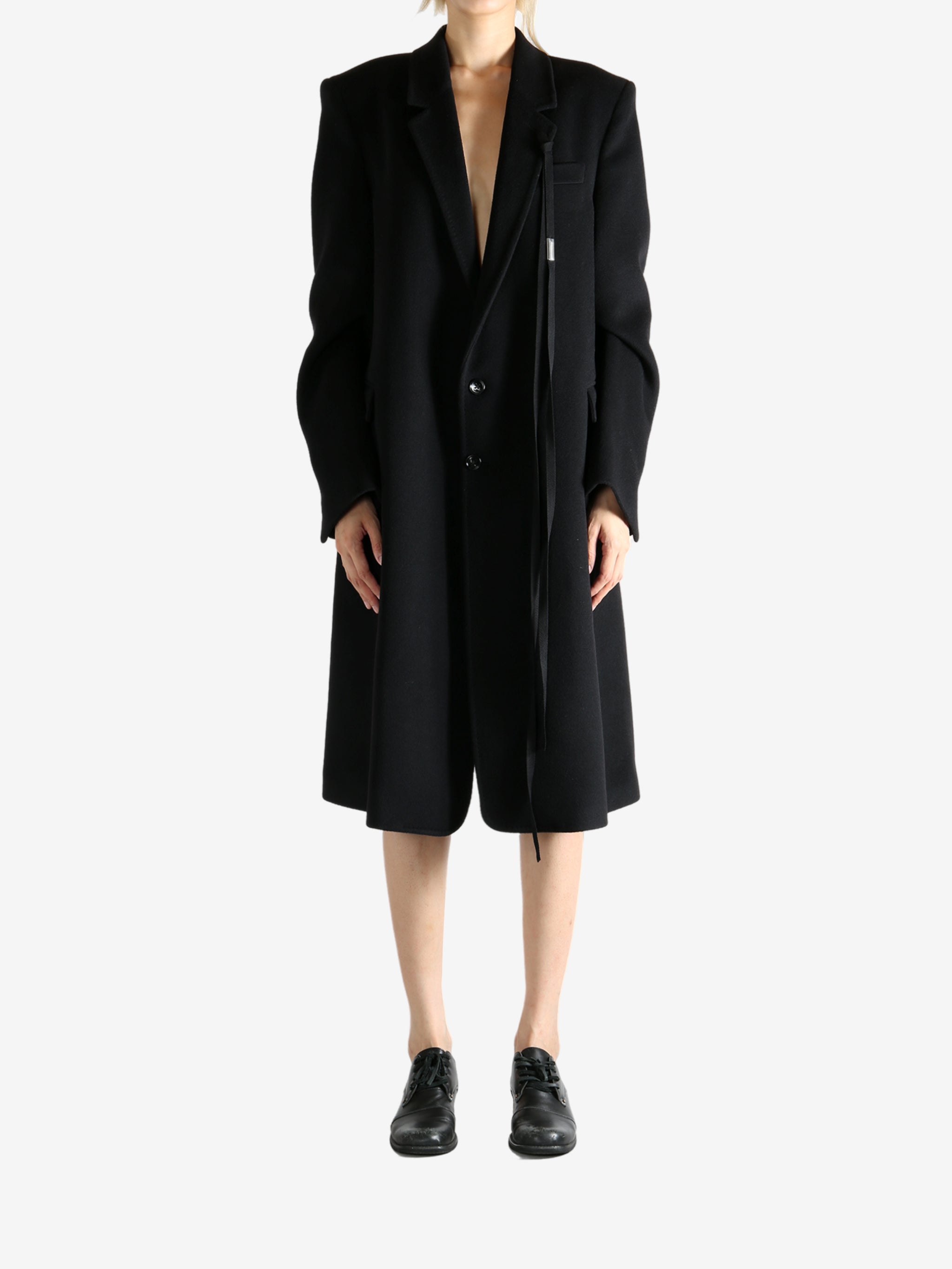 Black coat, full body view
