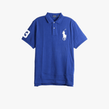 Blue top, front view