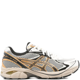 Tan sneakers, front view