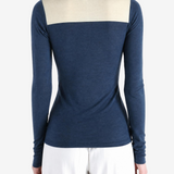 AURALEE - Women Fluffy Cashmere Nylon Jersey Contrast Long Sleeve Tee