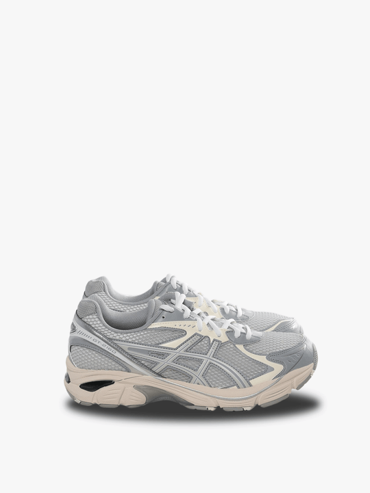 Grey sneakers, front view