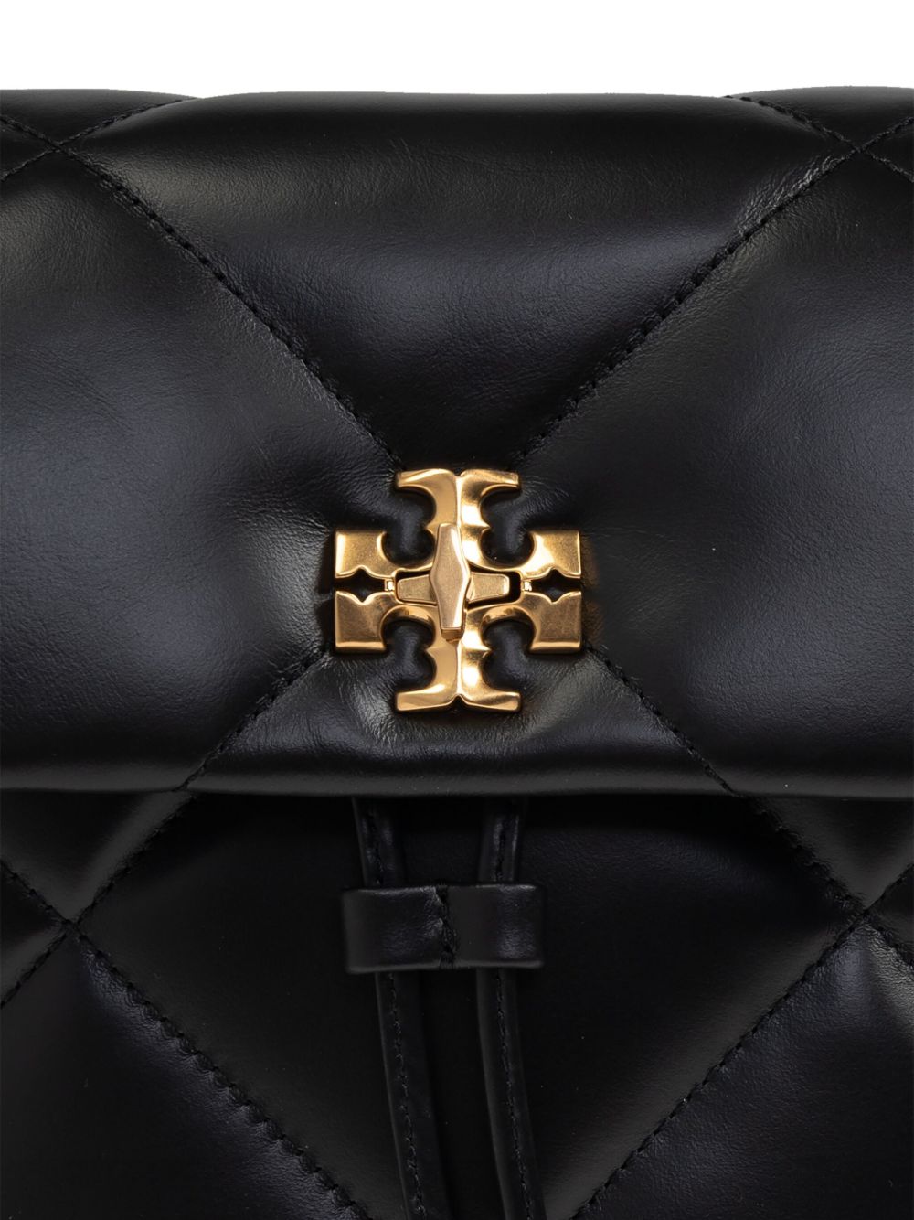 Close up of black bag, showing texture of the leather fabric