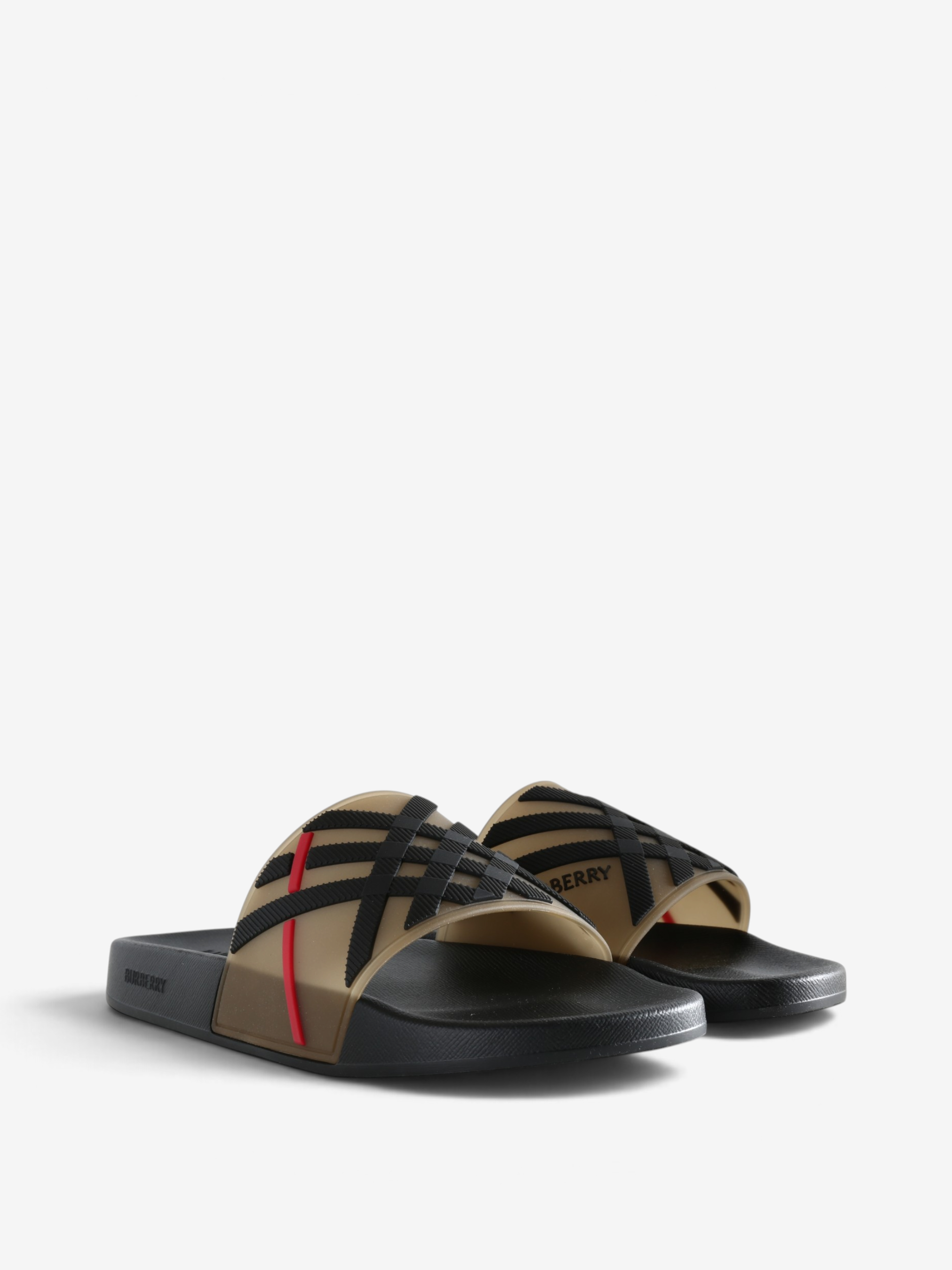 Tan sandals, front view