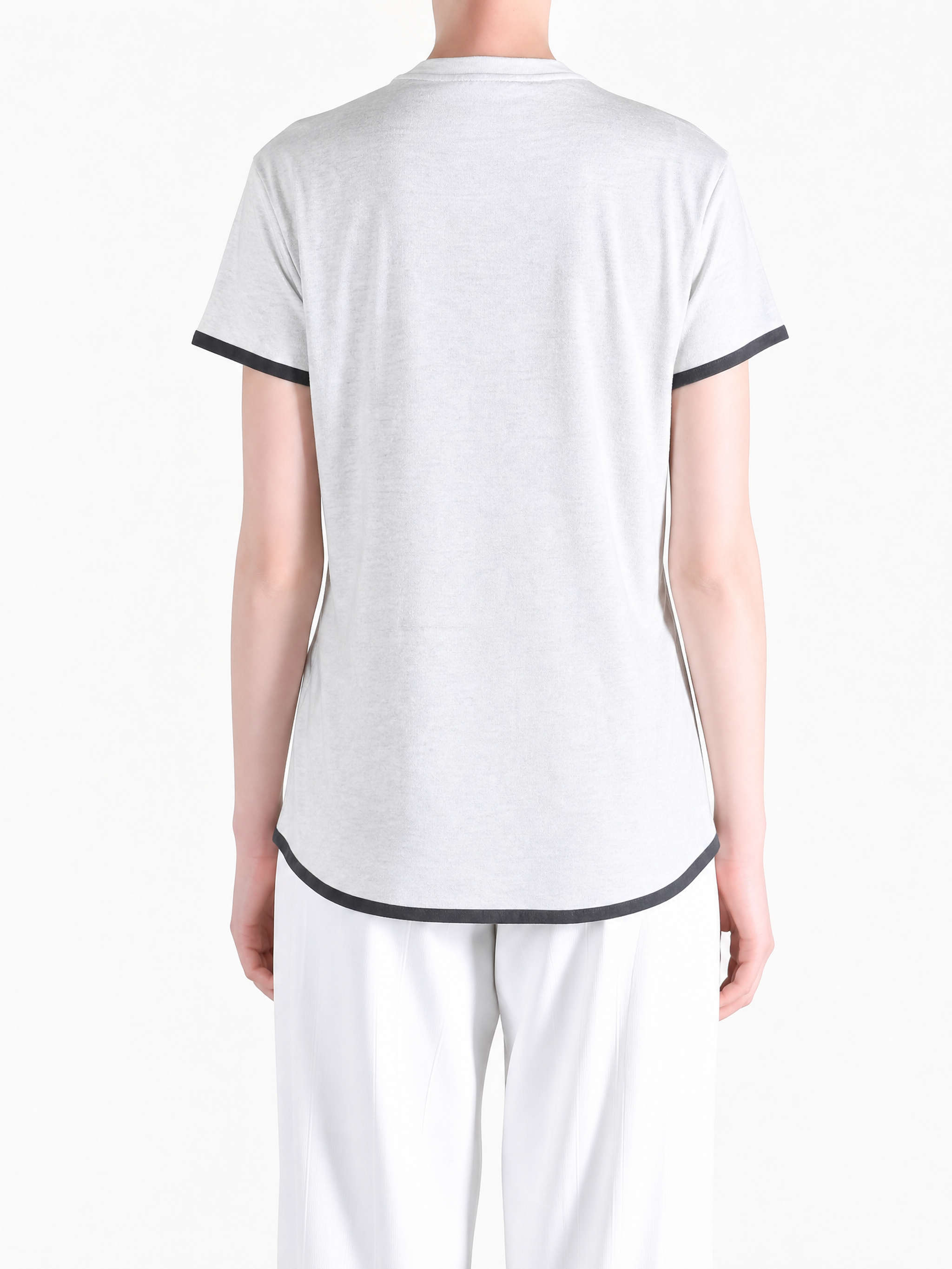 White t-shirt, full body view
