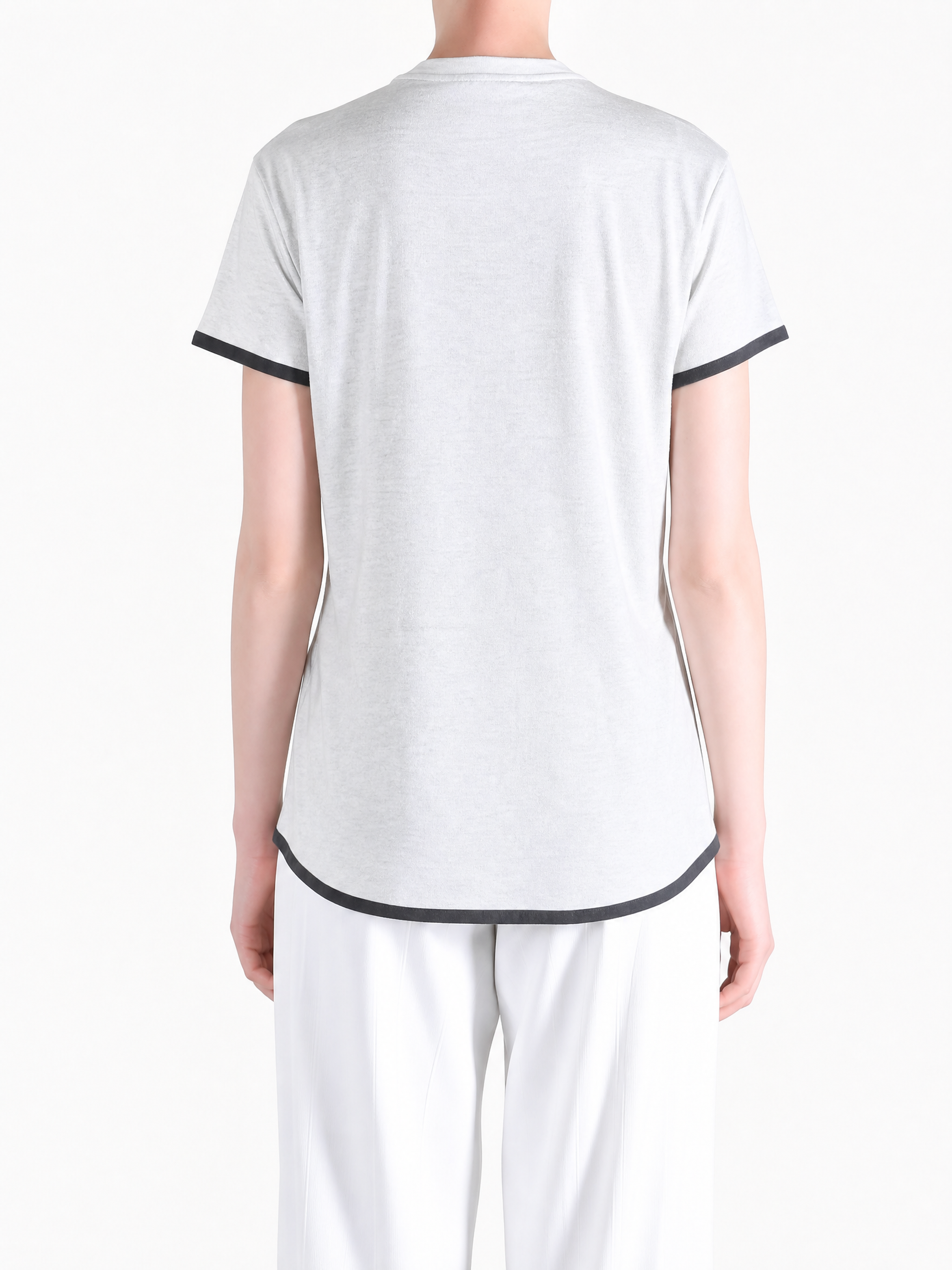 White t-shirt, full body view