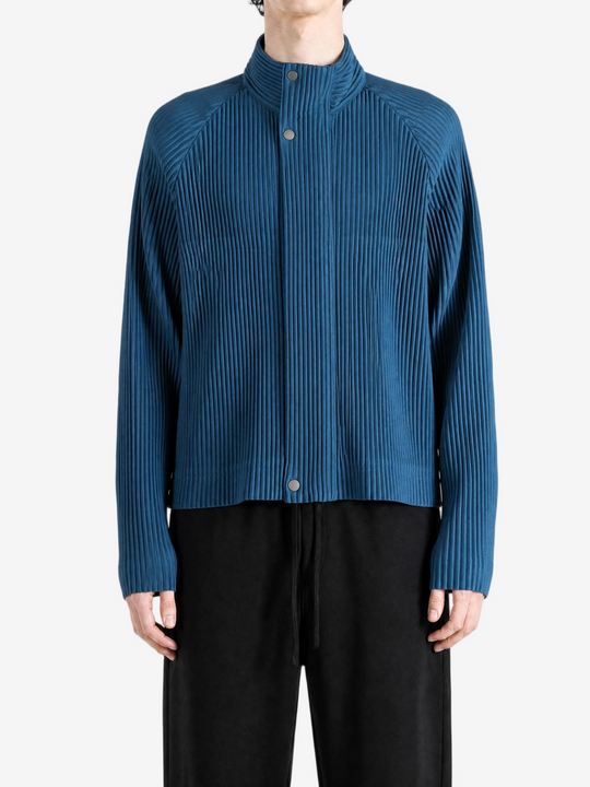 Blue jacket, full body view