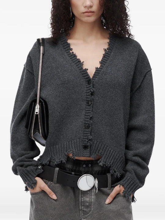 Grey knitwear, full body view
