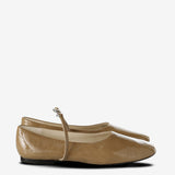 Tan flats, front view