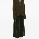 Green cardigan, full body view