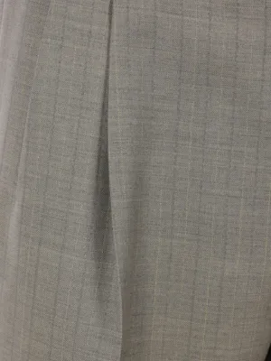 Close up of grey pants,showing texture of the fabric