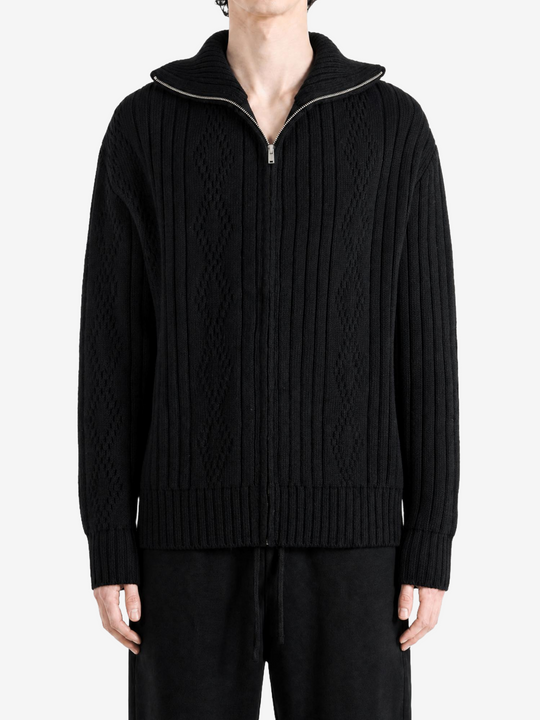 Black knitwear, front view