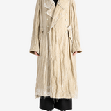 COMMUNS - Women Floral Jacquard Draped Lapel Coat