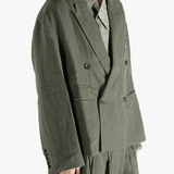 Green jackets worn by a person, showing the jackets fit