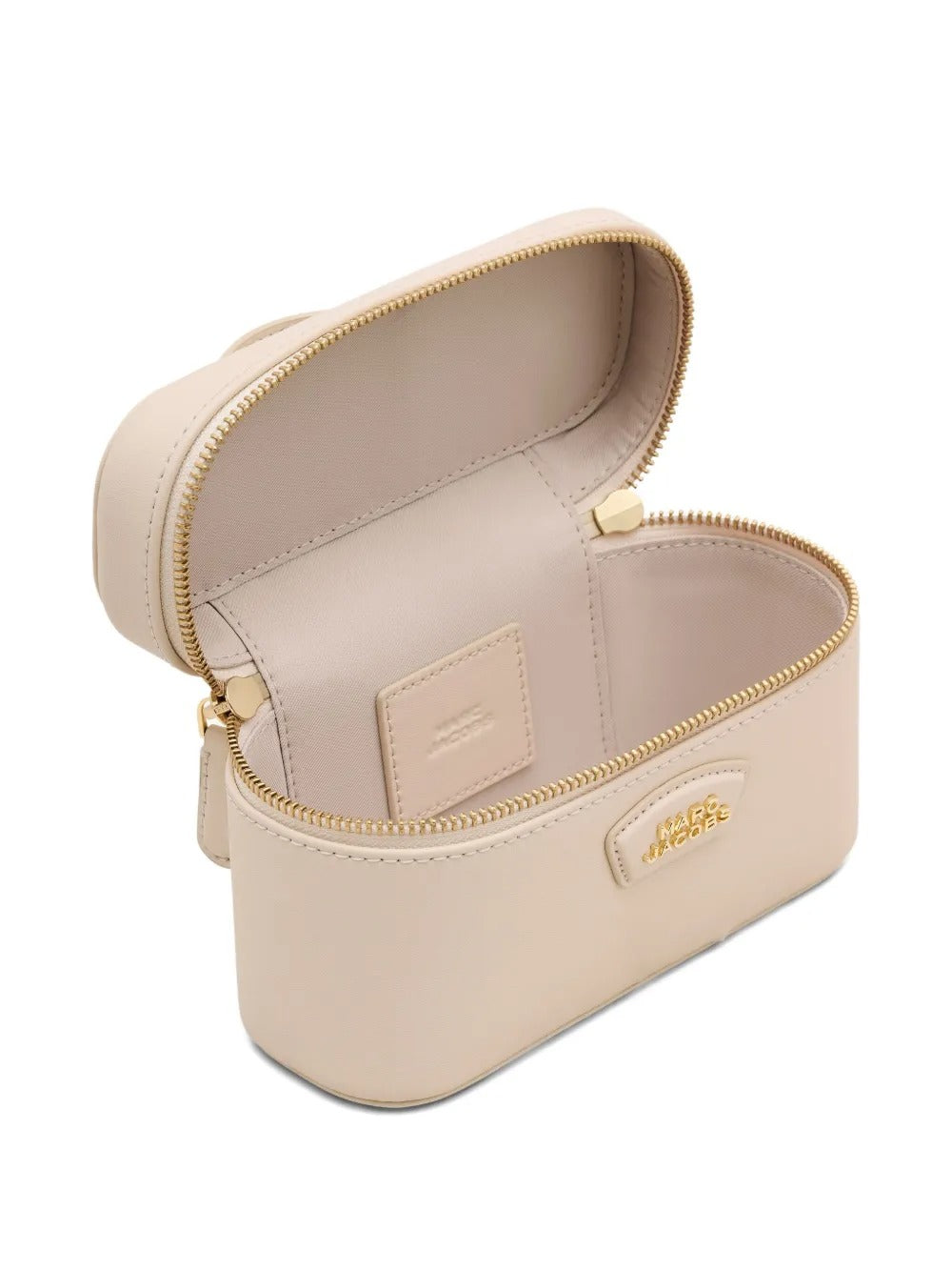 Close up of tan bags, showing texture of the leather fabric