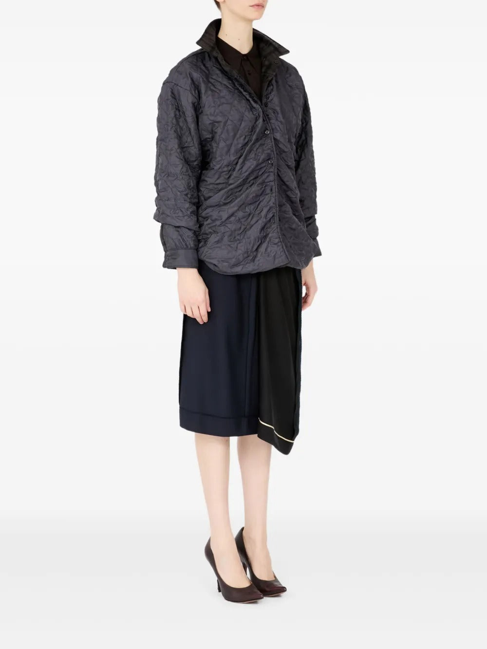 Grey shirts, full body view