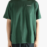 Green t-shirt worn by a person, showing the t-shirt fit