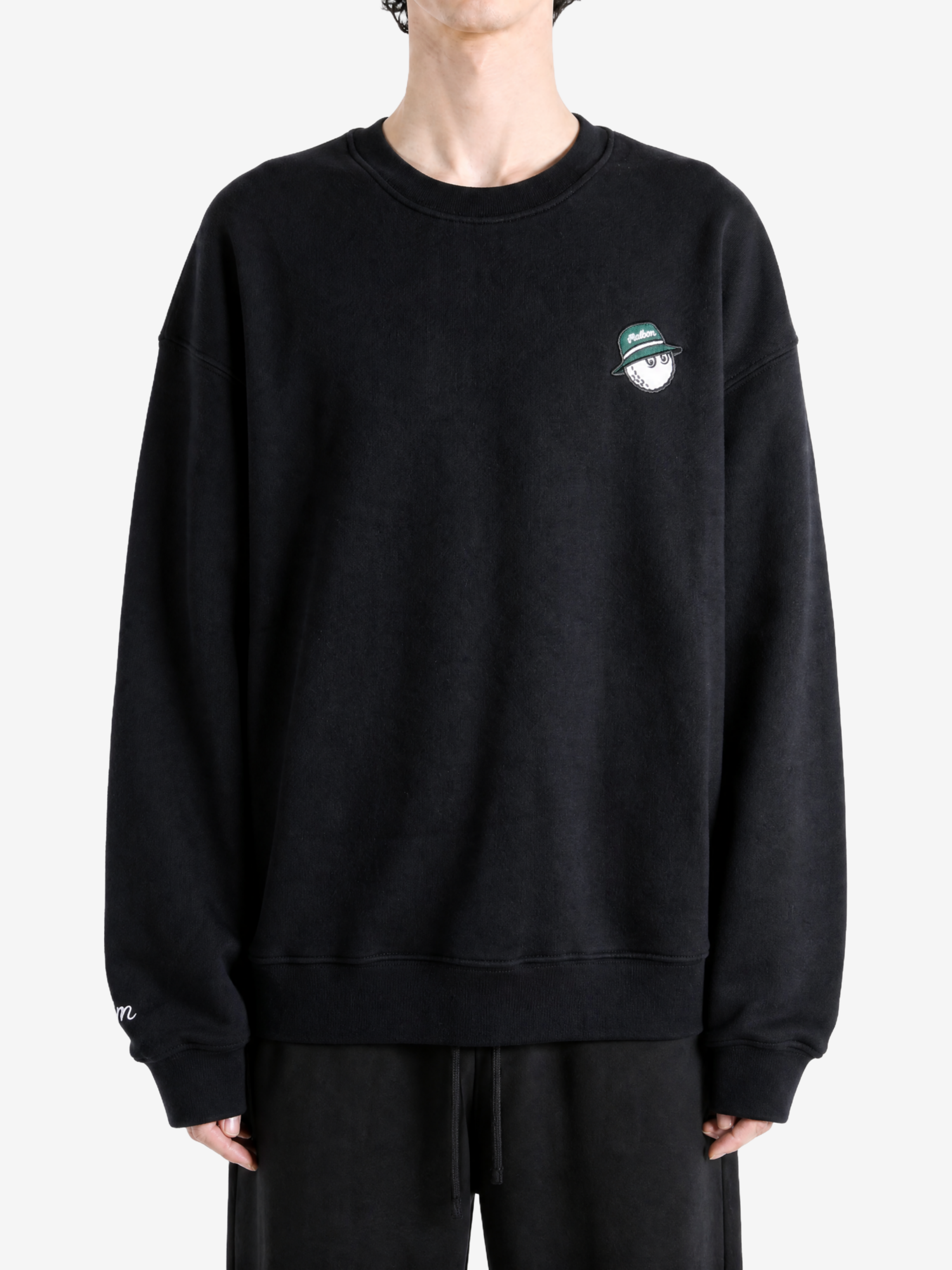 Black hoodie, full body view
