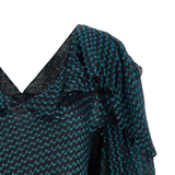 Close up of the blue tops, showing texture of the blended fabric 