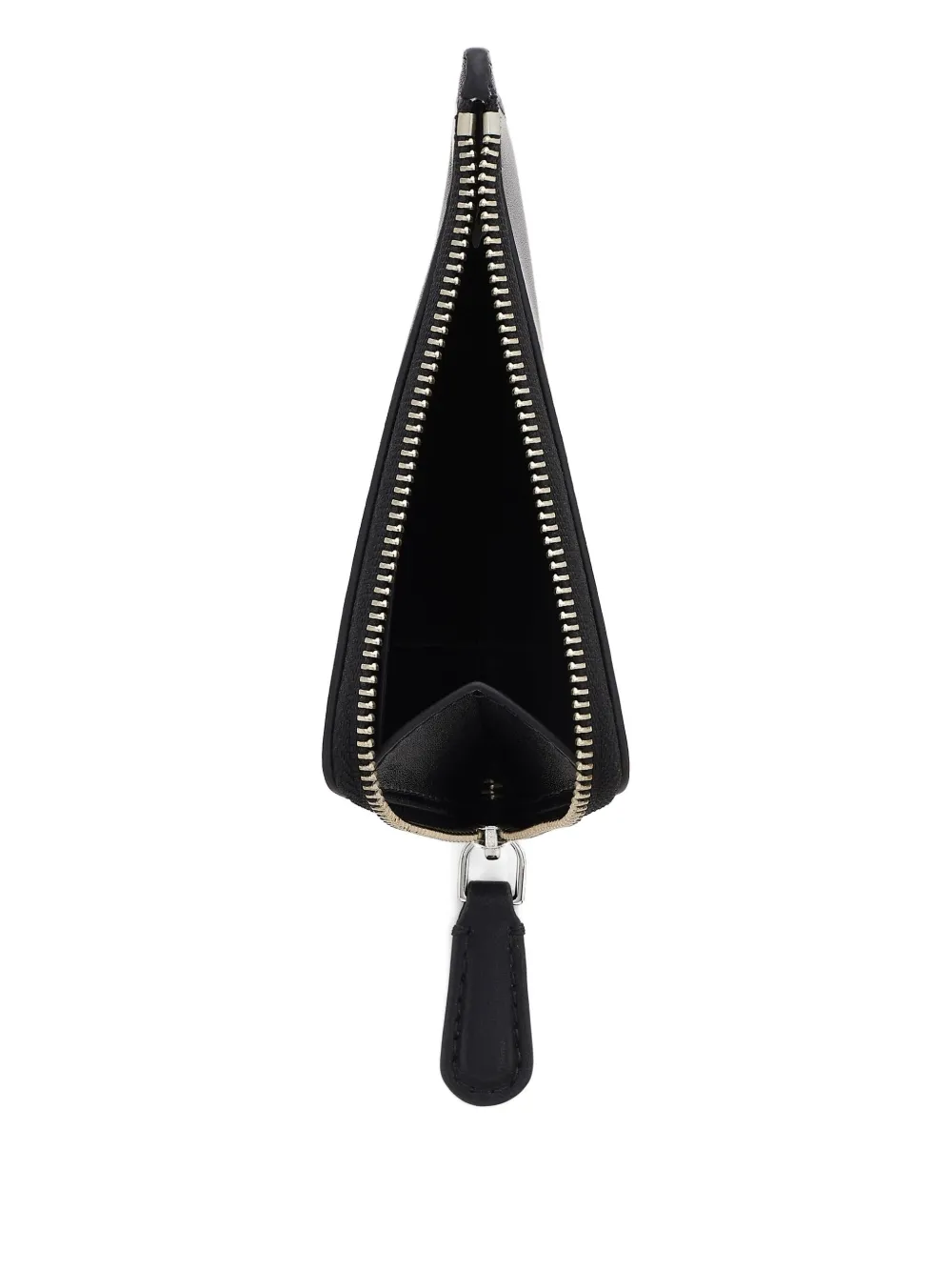 Close up of black bags, showing texture of the leather fabric