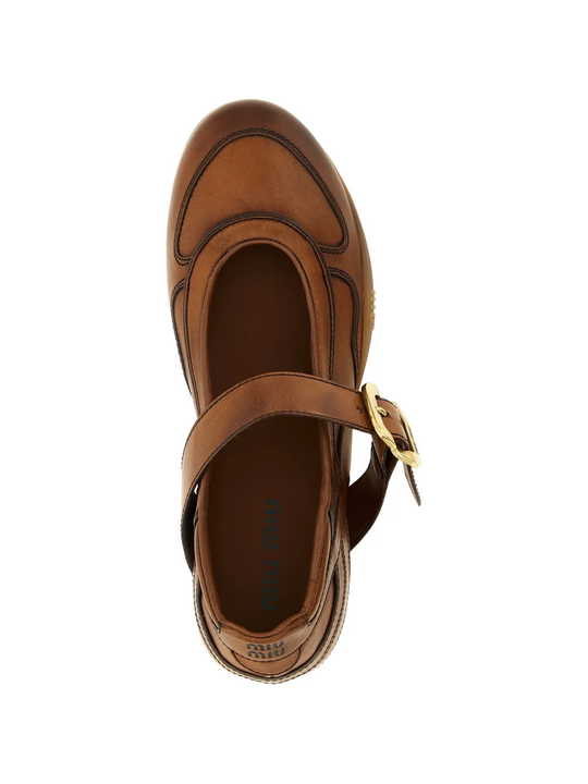 Brown shoes, front view