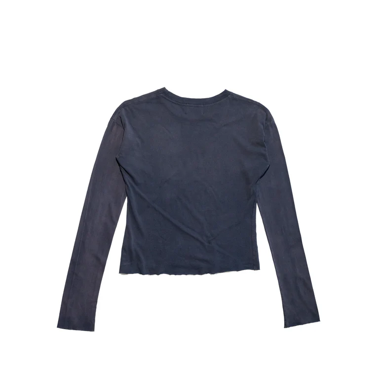 Navy t-shirt, back view