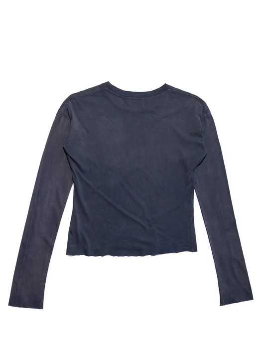 Navy t-shirt, back view