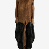 Brown top, full body view