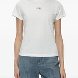 White t-shirt, full body view