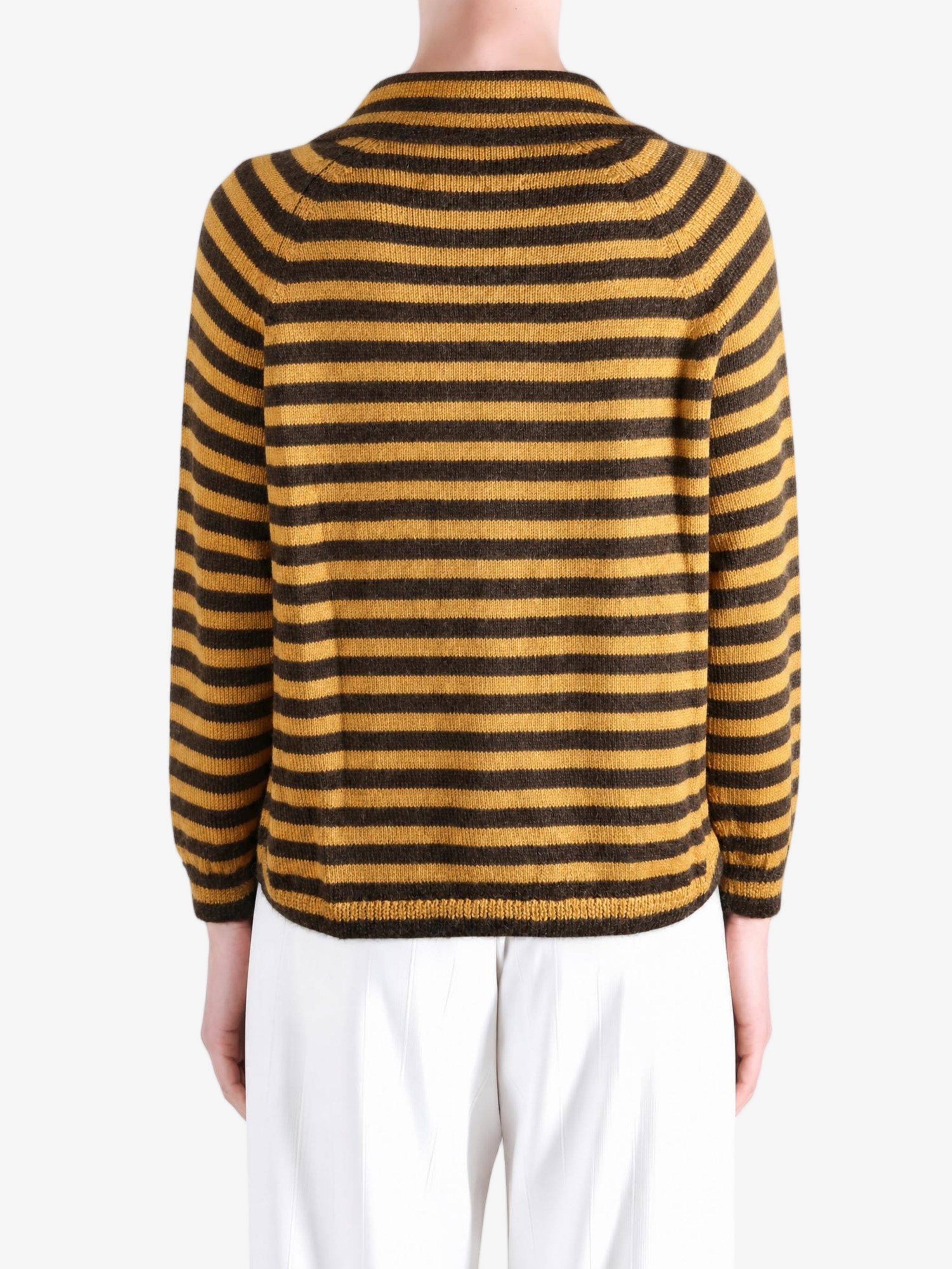 Brown knitwear, full body view