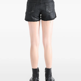 Black short worn by a person, showing the fit