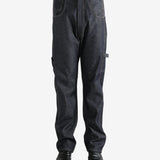 Blue jeans worn by a person, showing the jeans' fit