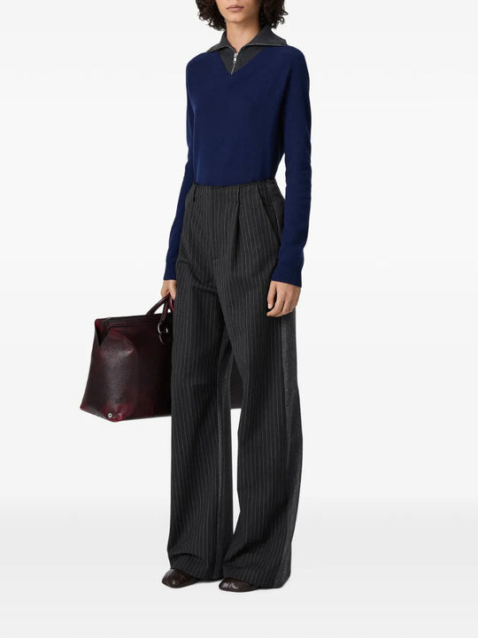 Grey pants, full body view