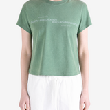 ALEXANDER WANG - Women Mirrored Logo Print Shrunken Tee