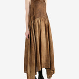 Brown dress, full body view