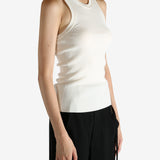Tan top worn by a person, showing the top fit