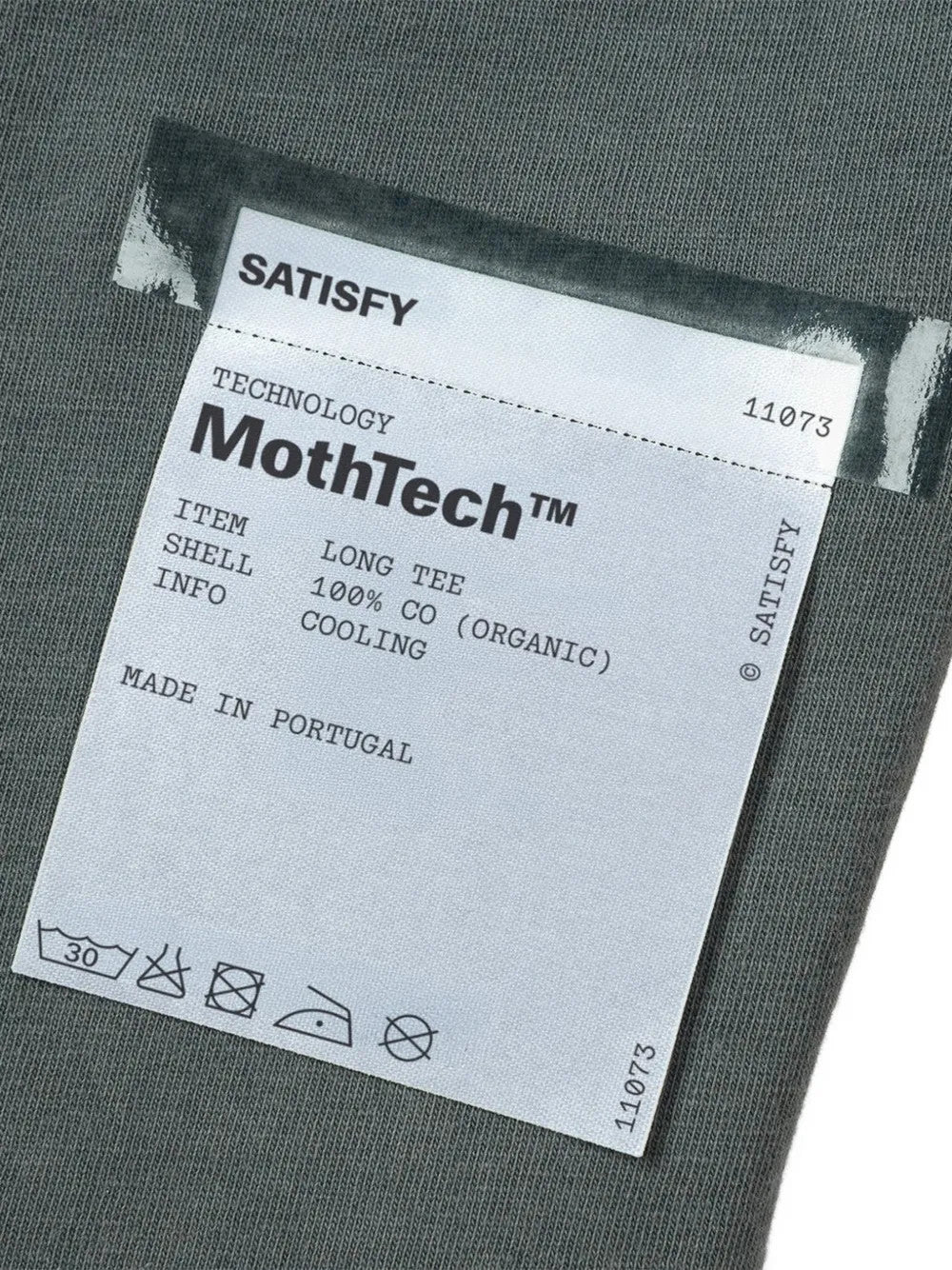 Close up of Grey t-shirt, showing texture of the 100% cotton fabric