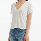White t-shirt, full body view