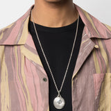 PARTS OF FOUR - Disk Necklace (0.2 CT, Tiny Faceted Diamond Slab, 35mm, PA+FCDIA)