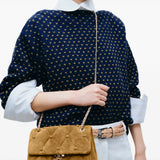 Tan bag, front view
